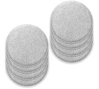 Rubberneck Set di 8 cuscini per seida in feltro antiscivolo, rotondi, extra spessi, grigio chiaro