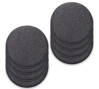 Rubberneck Set di 8 cuscini per seida in feltro antiscivolo, rotondi, extra spessi, grigio scuro