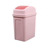 Rubbish Bin with Lid Plastic Flip Top Bedroom Waste Bin for Bathroom,Bedroom,Kitchen,Living Room(Rosa,S)
