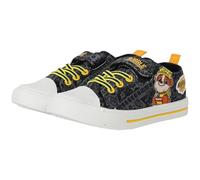 Rubble & Crew Paw Patrol, scarpe da ginnastica basse in tela, con licenza ufficiale, con cinturino di fissaggio al tatto e design in pizzo giallo, esclusive da A2Z, 4 taglie per bambini 39-46, Nero