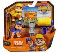 Rubble & Crew, set di action figure Rubble and Mix, con 85,05 g di Kinetic Sand Build-It e 2 giocattoli per costruzioni portatili, giocattoli per bambini dai 3 anni in su, Gioco figura Rubble & Crew ,