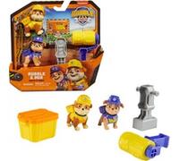 Rubble & Crew, Set Personaggi Rubble e Mix, con 85gr di sabbia e 2 accessori per costruzioni, giocattoli per bambini dai 3 anni in su, Gioco figura Rubble & Crew , Set Personaggi Rubble e Mix, con 85g