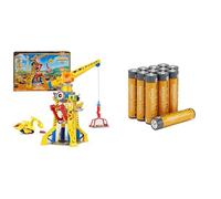 Rubble & Crew Torre Gru, con Sabbia Kinetic, 3+ Anni, & Batterie AAA Alcaline Amazon Basics 12 pz, 10 Anni