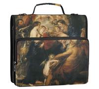 Rubens - Raccoglitore a 3 anelli con scritta "Virgin Child Saints", 3,8 cm, resistente, con cerniera, con tracolla, per la scuola media e custodia