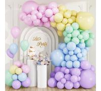 RUBFAC Kit di 144 palloncini pastello per ghirlande, diverse misure 45,7 cm, 30,5 cm, 25,4 cm, 5 cm, palloncini in lattice per Pasqua, compleanno, baby shower, laurea, matrimonio, rivelazione di sesso