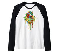 Rubic's Cube Magic in Treno di sciogliere, Gioco Liquido, Vintage Maglia con Maniche Raglan