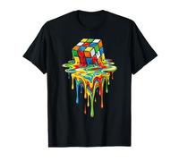 Rubic's Cube Magic in Treno di sciogliere, Gioco Liquido, Vintage Maglietta con Stampa Grafica Economica