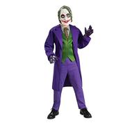 Deluxe Il Joker Bambini Costume Batman Malvagio Ragazzi Halloween + Maschera