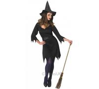 Classica da Donna Gotico Nero Strega Halloween Paura Festa Costume