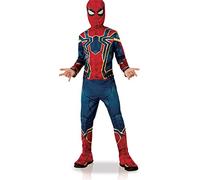 RUBIE'S AVENGERS Ufficiale - Costume classico per bambini IRON SPIDER Costume Spiderman completo taglia 7-8 anni con tuta copri stivali e passamontagna dal film Avengers Infinity War
