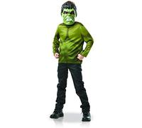 Rubies AVENGERS ufficiale - Costume per bambini Super Eroi Marvel a scelta: Hulk, Black Panter, Spiderman, un top classico stampato + maschera in plastica, taglia unica 5-8 anni