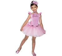 RUBIE'S Barbie - Costume da Barbie BALLERINESequins per bambini, taglia 3-4 anni, vestito con tutù da ballerina rosa, fascia per capelli e collana