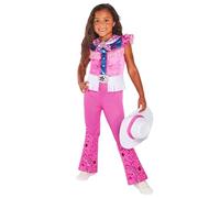Rubies Barbie Cowboy Costume classico per bambine e bambini, tuta stampata digitalmente in rosa con cappello, ufficiale Barbie Mattel per Carnevale, Halloween, Compleanno, Natale