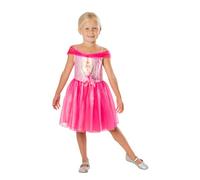 RUBIES - Barbie Ufficiale - Costume da ingresso della gamma Barbie per bambini, taglia 5-6 anni, costume con abito tutù tipo ballerina, colore: Rosa
