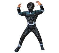 Rubies Black Panther Deluxe Costume per bambini, Jumpsuit con petto musculoso, c