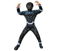 Rubies Black Panther Deluxe Costume per bambini, Jumpsuit con petto musculoso, c