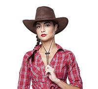 Rubies Cappello sceriffo marrone per adulti, cappello da cowbow o cowgirl con placca sceriffo davanti, originale, ideale per Halloween, Natale, carnevale e compleanno.