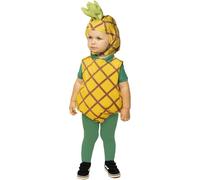 Rubies - Costume Ananastaglia bambino 1-2 anni tuta ananas giallo collant verdi