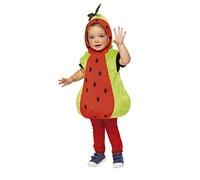 Rubies Costume anguria per bambino e bambina, taglia neonato 1-2 anni, tuta di anguria rosso e verde, calze verdi e cappello, originale halloween, natale, carnevale e compleanno.