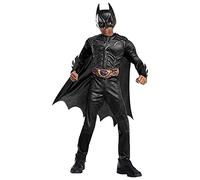 Rubie's, Costume Batman Black Line Bambino, Ideale per Halloween, Carnevale e Feste in Maschera, Comprende Tuta con Petto Muscoloso, Mantello e Maschera