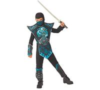 Rubies Costume Blue Dragon Ninja per ragazzi, Tuta con cappuccio, Oficiale Rubies per Carniveale, Halloween, Natale e cumpleanni