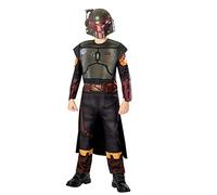 Rubies Costume Boba Fett Deluxe per ragazzi, Jumpsuit con dettagli impreso 3D, mantello e maschera, Licenza Ufficiale Star Wars per Halloween, Carnevale e cumpleanni