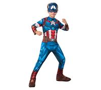 Rubie's - Costume classico ufficiale di Captain America da bambino, taglia S da 3 a 4 anni, blu, I-702563XS