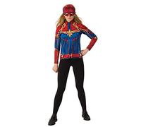Rubie's, Kit Ufficiale Capitan Marvel Hero, Top e Copricapo da Donna XS Multicol