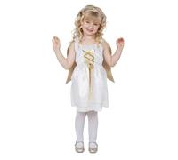 Rubies Costume da angelo deluxe per bambina, angelo di Natale, vestito con ali e ghirlanda sulla testa, Natale, presepe di Natale, per funzioni scolastiche, eventi natalizi, presepe