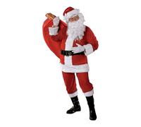 Rubies Costume da Babbo Natale Premium per adulto, completo con barba, taglia unica, Ufficiale, per Natale, Festeggiamenti, Feste