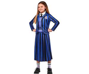 RUBIE'S Costume da bambino di lusso Mercoledi ufficiale, con colletto e cravatta, giacca e gonna lunga, Enid Uniforme, taglia bambino a scelta, serie Wednesday, costume Halloween, per adolescenti,