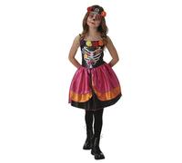 Rubies Costume Katrina Della Foresta per bambino e bambina, Vestito con tema floreale, fascia per capelli, Licenza Ufficiale per Halloween, Giorno dei Mortin, Tescha messicana, Cosplay