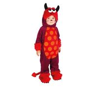 Rubies Costume da Monster diablin per bambini, taglia bebè da 1 a 2 anni, Pelele con velcro e colla, cappello con occhi saltoni e corno, originale halloween, Natale, Carnevale e compleanno.