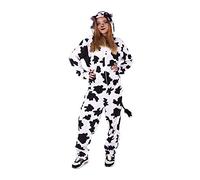 Rubies Costume da Mucca per adulti, Tuta con macchie nere con cappuccio e coda, Taglia unica, Unisex, Ufficiale Rubies per Carnevale, Halloween, Feste, Cosplay, Addio al celibato