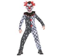 Rubie's Costume da pagliaccio sinistero bianco e nero, per bambini, taglia 7-8 anni