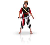 Rubies - Costume da Pirata da 5 a 6 Anni, con Top, Pantaloni, Fascia e Cintura Rossa, Multicolore, per Carnevale, Natale, Compleanno, Feste e Feste