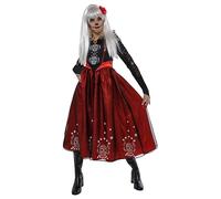 RUBIES Costume da principessa dei morti per bambine, Vestito con stampa e clip per capelli, ufficiale Rubies per Halloween, carnevale, feste e compleanni