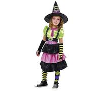 Rubie's Costume da strega Desigual per ragazze, con cintura e spalline e cappello, ufficiale Rubies per Halloween, carnevale, compleanni e feste