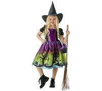 Rubie's Costume da strega luna nera per ragazze, vestito stampato, cappello e borsa, ufficiale Rubies per Halloween, carnevale, compleanno e feste