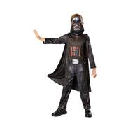 Rubies Costume Darth Vader per bambini, tutina stampata con mantello e maschera. Ufficiale Star Wars Costume sostenibile Green Collection per Carnevale, Natale, Compleanno, Feste e Halloween