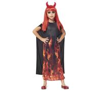 Rubies Costume Diavolessa infuocata per bambina, Vestito, mantello e cerchietto, Licenza Ufficiale, Diavolos, Demons per Halloween, Carnevale, Cosplay e Feste