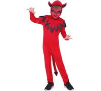 Rubies Costume Diavolo per Bambini E Ragazze, Con Coda E Cappuccio Attaccata, Li