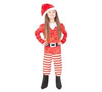 Rubies Costume Elfo birichino per bambino e bambina, maglietta con collant, cintura, copri cappello e stivali, elfi di Natale, elfi, elfo badhly, per Natale, feste, regali, funzioni scolastiche