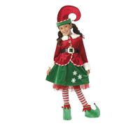 Rubies Costume Elfo Girl Deluxe per ragazze, giacca con gonna, cintura, cappello, scaldascarpe, elfi natalizi, goblin per Natale, feste, funzioni scolastiche (taglia XXS 3-4 anni)
