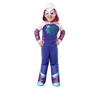 Rubies Costume Ghost Spider per bambino e bambina, Tuta con cappuccio, copristivali e maschera, Licenza Ufficiale Marvel Spidey & Friends per Carnevale, Compleanno, Halloween, Natale