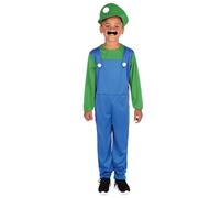 RUBIES COSTUME IDRAULICO VERDE BAMBINO per ragazzo, per ragazza, taglia L, tuta, cappello, baffi, per Carnevale, Natale, feste e Cosplay