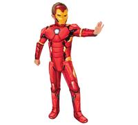 Rubies Costume Iron Man Deluxe per bambino e bambina, Tuta con petto musculoso,