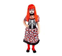 Rubie's Costume Katrinita Bellissima per bambine, vestito con teschi, originale halloween, carnevale e compleanno, Multicolore, M, S8693