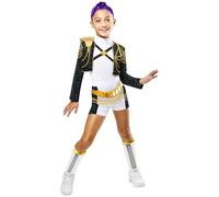 RUBIES COSTUME KPOP RUMI GOLD DELUXE per ragazza, ragazze, k-pop, Rumi, netflix, Top, giacca e pantaloncini, calze, licenza ufficiale Netflix, huntrix, carnevale, feste e cosplay TAGLIA M