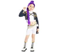 Rubie's Costume K-pop Rumi Gold Deluxe – Top, giacca e pantaloncini – Taglia M licenza Netflix